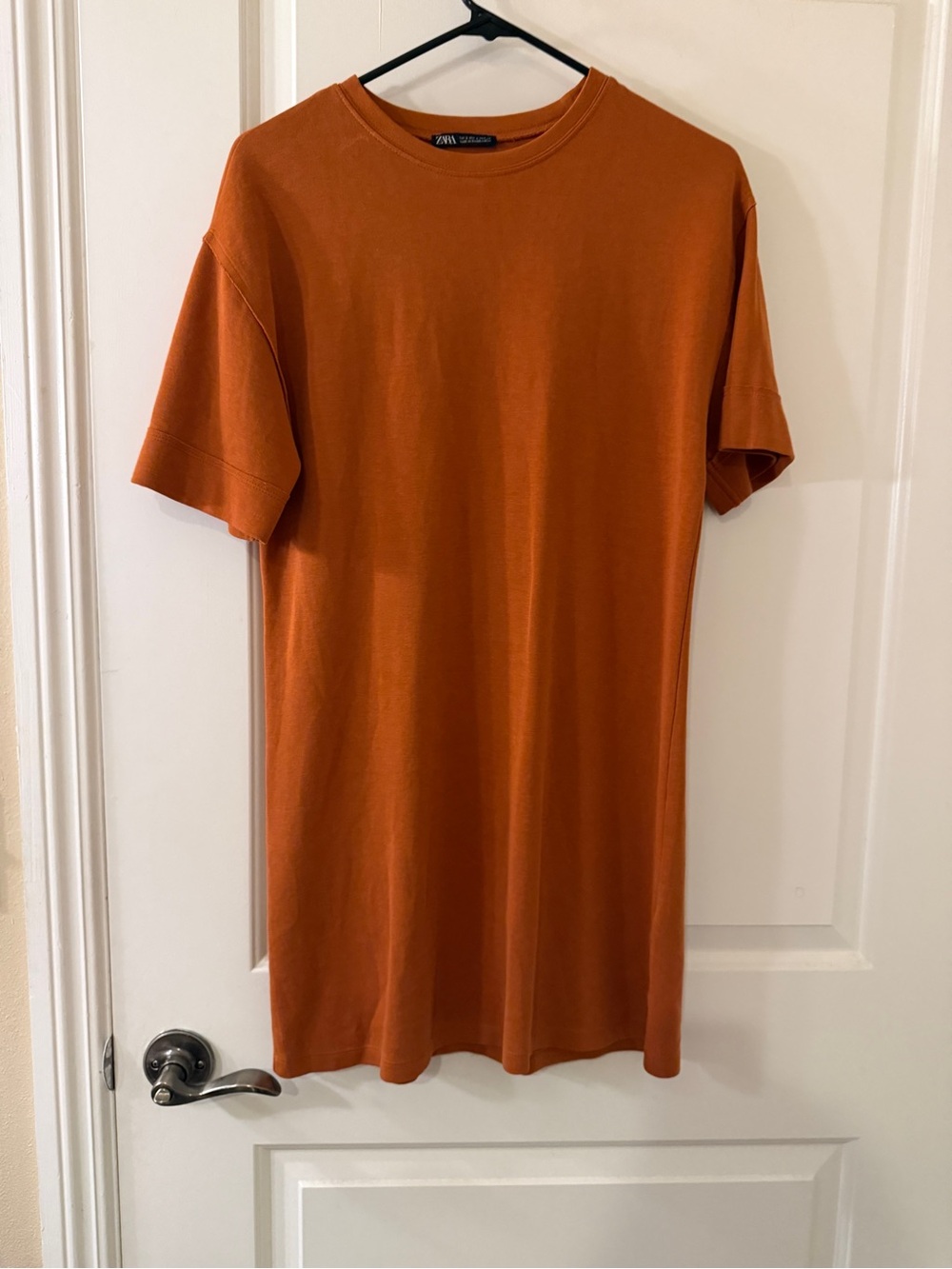 Zara Women’s Rust Orange Short Sleeve T-Shirt Dress